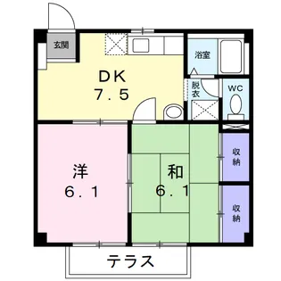 セシルハイツ東野【1階】の間取り