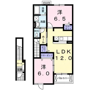 ルルーディアA【2階】の間取り
