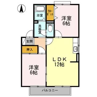 カムール高畑 A【1階】の間取り