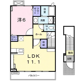 ラリュールⅡ【2階】の間取り