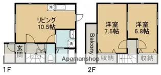 愛知県一宮市今伊勢町本神戸字上町【テラスハウス】の間取り
