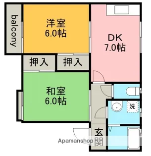 フラッツ起【2階】の間取り