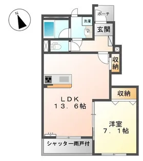 ルミエールウエスト【1階】の間取り
