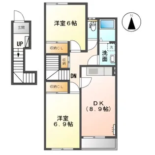 ハイツ樹々Ⅰ【2階】の間取り