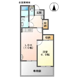 ハイツ樹々Ⅰ【1階】の間取り