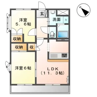 プラスパ・ダイトク【1階】の間取り