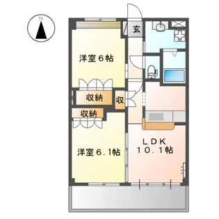 コンフォール前田Ⅲ【2階】の間取り