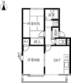 ブルーハイツ忠A【2階】の間取り