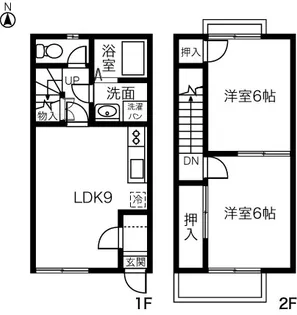 愛知県一宮市千秋町佐野字郷前【テラスハウス】の間取り