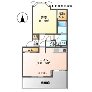 ルーラル宮前 B棟【1階】の間取り