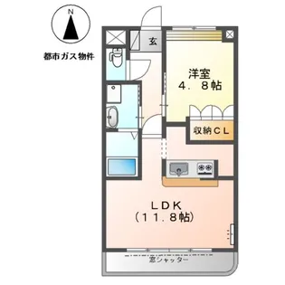 アイシティ古金【1階】の間取り