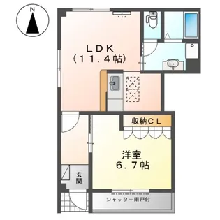 シャルム ガーデン【1階】の間取り