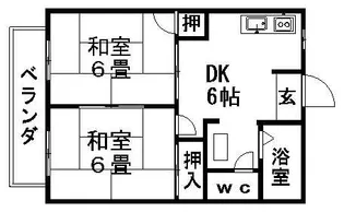 サンリバーハイツ【2階】の間取り