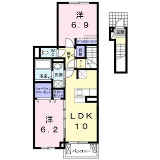 casa bonita Ⅱ【2階】の間取り