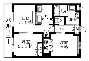 サンハイツ KOUWA【1階】の間取り