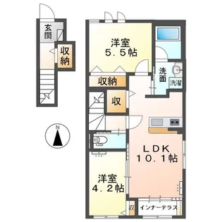 マーブル A棟【2階】の間取り