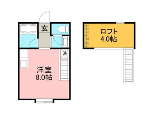 ル・シェノン苅安賀【106号室】の間取り