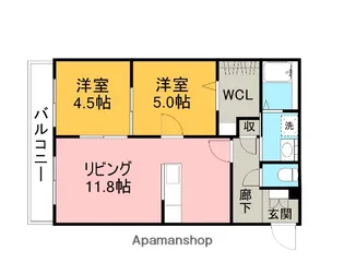 ラ・トゥール三条【1階】の間取り