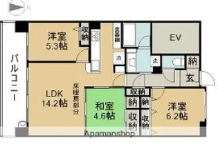 愛知県一宮市新生1丁目【マンション】の間取り