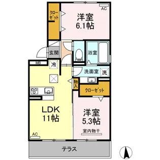 リバーパーク【3階】の間取り