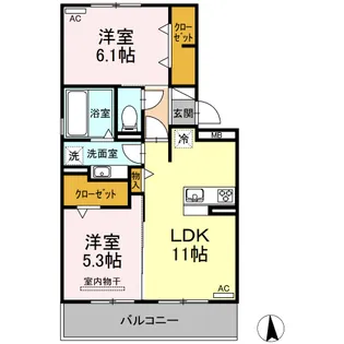 リバーパーク【2階】の間取り