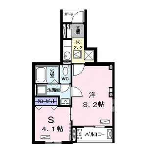 グランペ西ノ山【101号室】の間取り