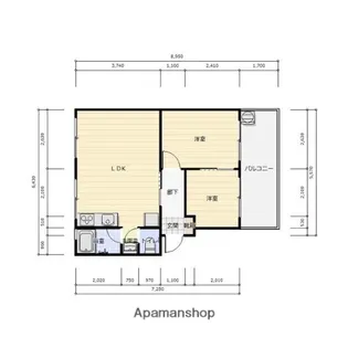 2DKの間取り画像