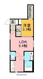 1LDKの間取り画像