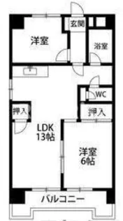 レジデンス野村【6階】の間取り