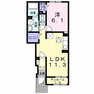 ル シエル【1階】の間取り