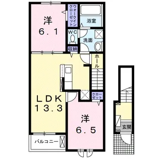 ファスファラス【2階】の間取り