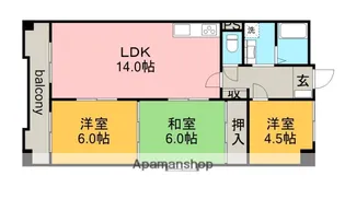 ロイヤル【4階】の間取り