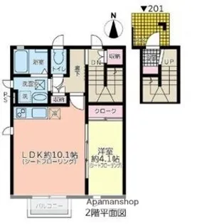 the’ vert(テ ヴェールフ)【2階】の間取り