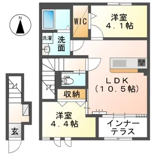 ヴィオス【2階】の間取り