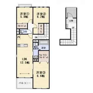 リベルテ野口Ⅰ【2階】の間取り