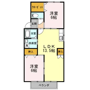 メゾン ノア B【2階】の間取り