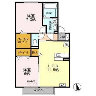 ハルトリーゲル B【2階】の間取り