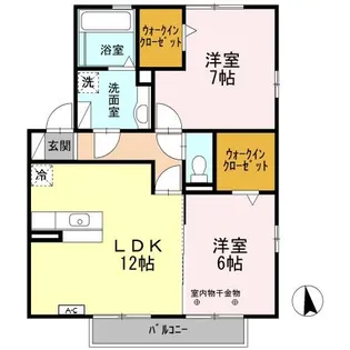 リヴェールふたご A棟【2階】の間取り
