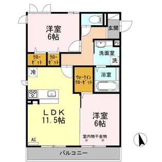 Novel Court IMAISE B【2階】の間取り