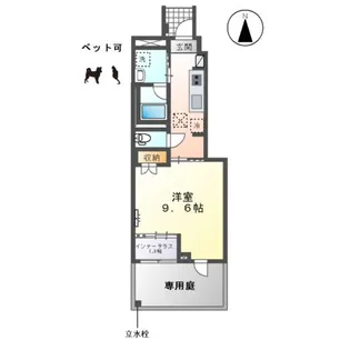 コンフォール門間B【1階】の間取り