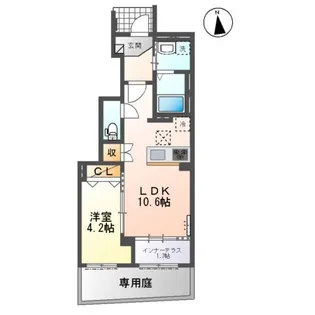 ティーノ フェリーチェ 33【1階】の間取り