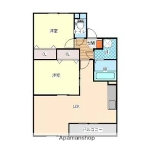 2LDKの間取り画像