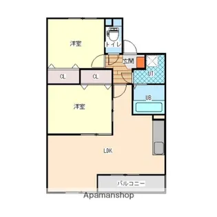 2LDKの間取り画像