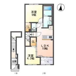 ブリスフォート【2階】の間取り