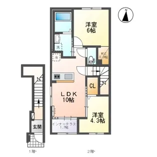 ブリスフォート【2階】の間取り