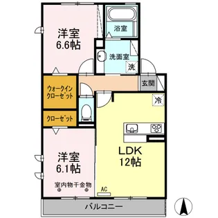 PETRA COURT B棟【2階】の間取り