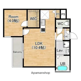 1LDKの間取り画像