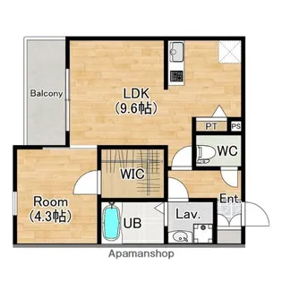 1LDKの間取り画像