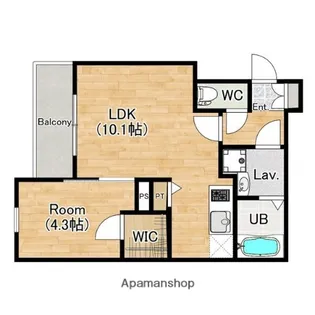 1LDKの間取り画像