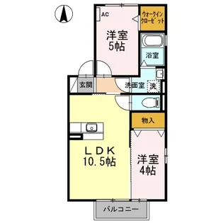 ハイム西五城III【2階】の間取り